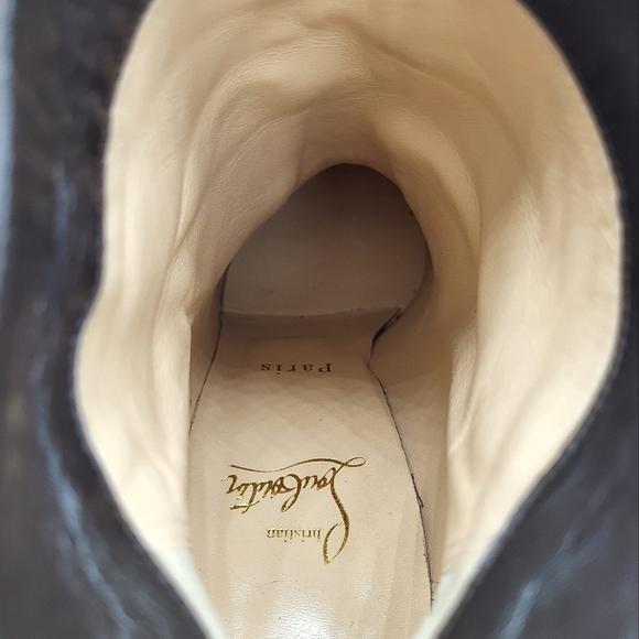 Christian Louboutin Gaetanina Suede & Leather Paneled Ankle Boots Brown 37 - Picture 12 of 16